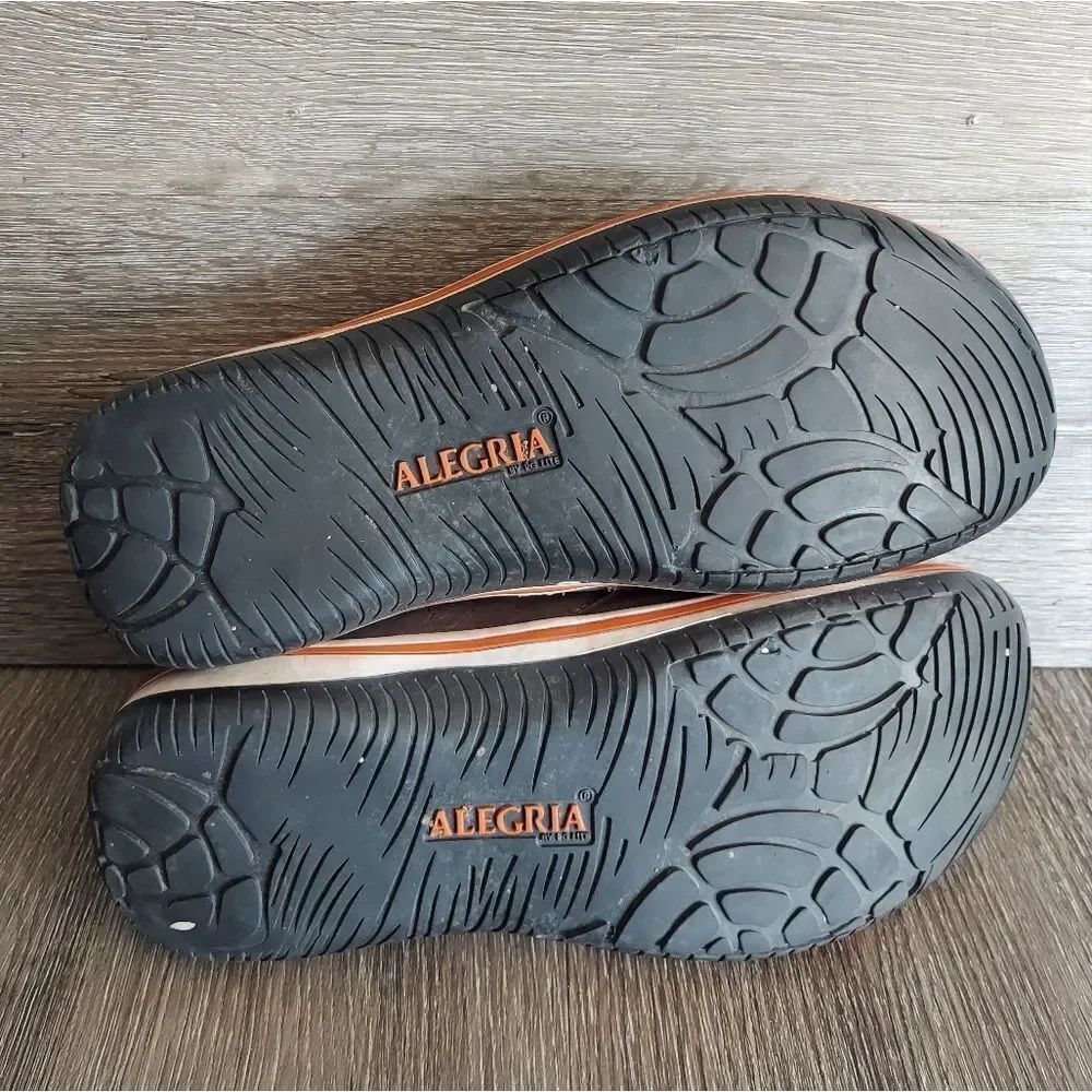 Alegria Alex Cafe/Orange Comfort Oxford Leather Shoes 42 - Picture 8 of 9